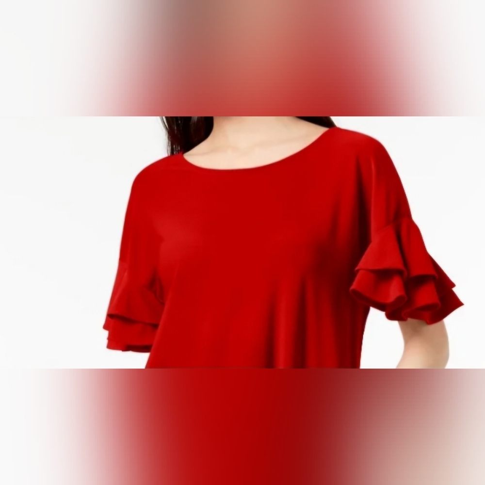 Sympli Bright Red Blouse - Picture 3 of 12